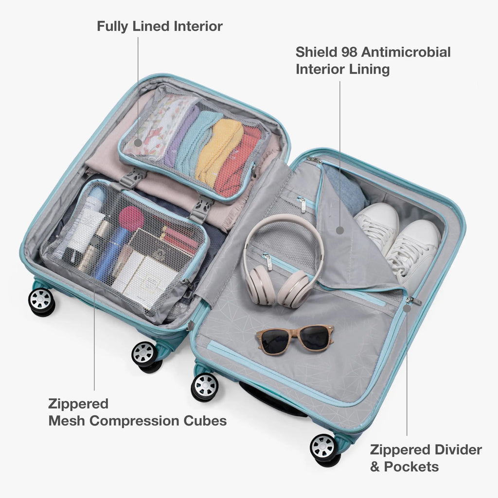 Traveler's Choice Pagosa 3-Piece Luggage Set (Baby Blue)