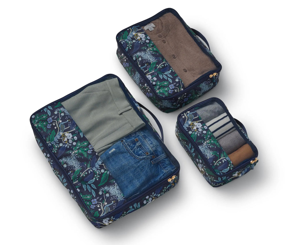 Rifle Paper Co. 3-Piece Packing Cube Set {Peacock}