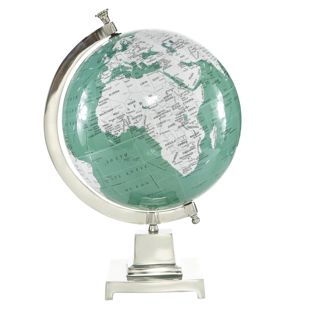 Teal Aluminum Globe, 12"