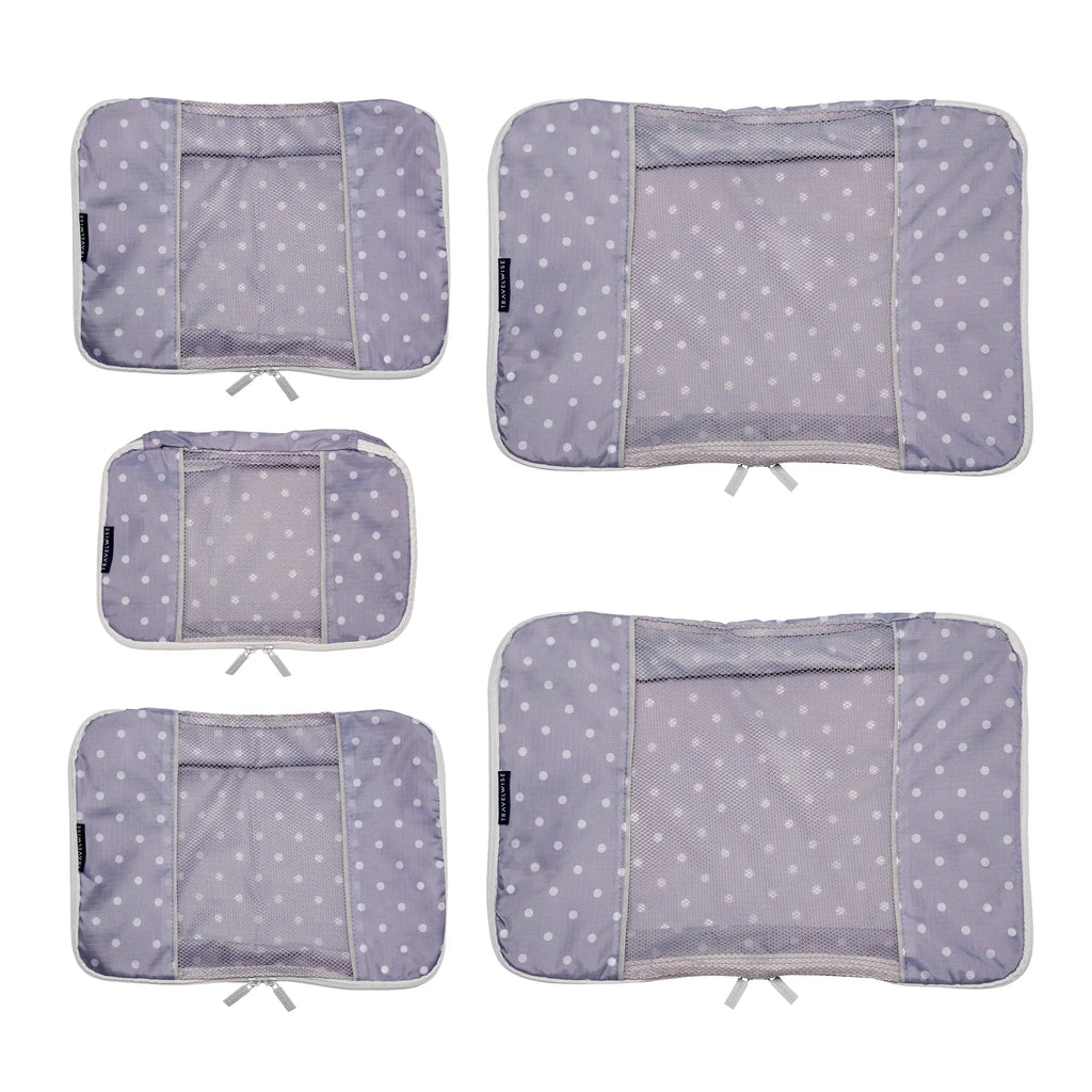 TravelWise Packing Cubes (White Dots)