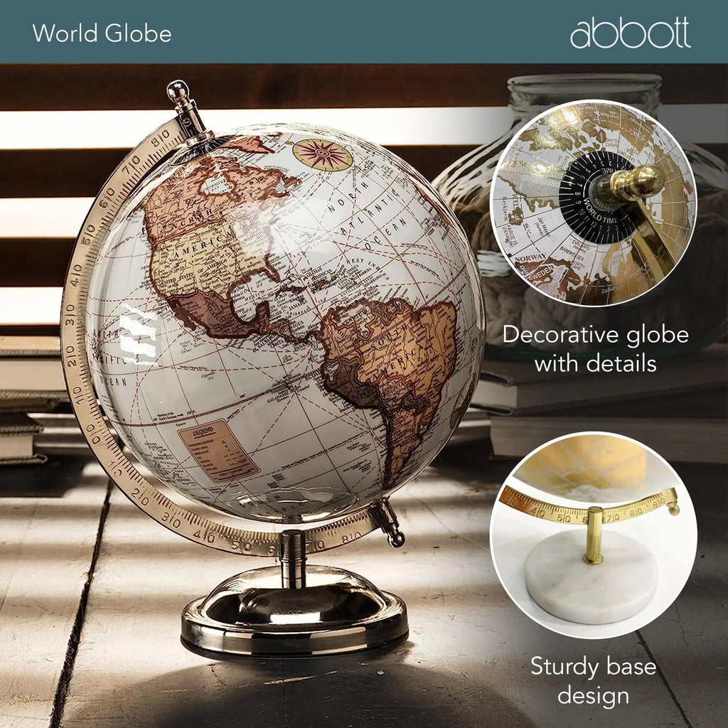 Spinning Small Decorative Globe, Pink/Gold, 11"