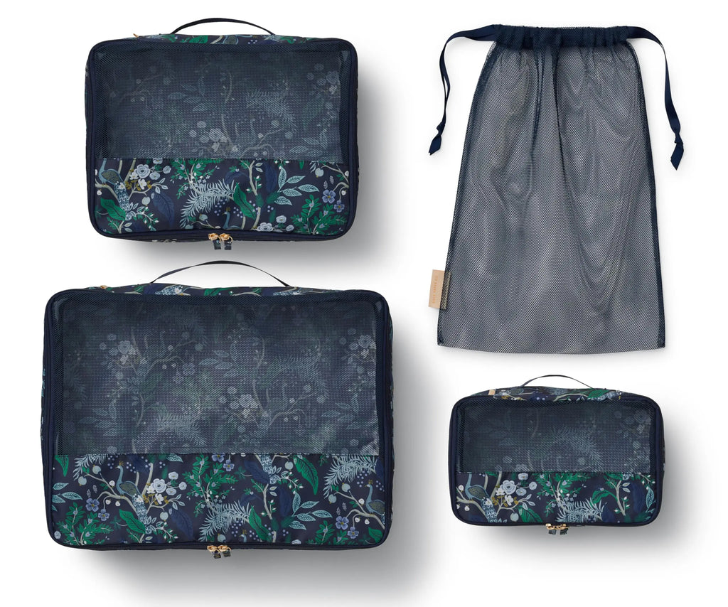 Rifle Paper Co. 3-Piece Packing Cube Set {Peacock}