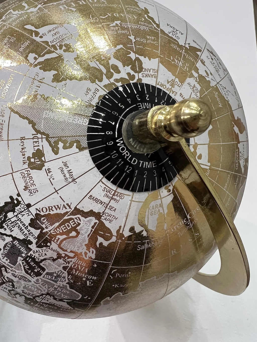 Spinning Small Decorative Globe, Pink/Gold, 11"