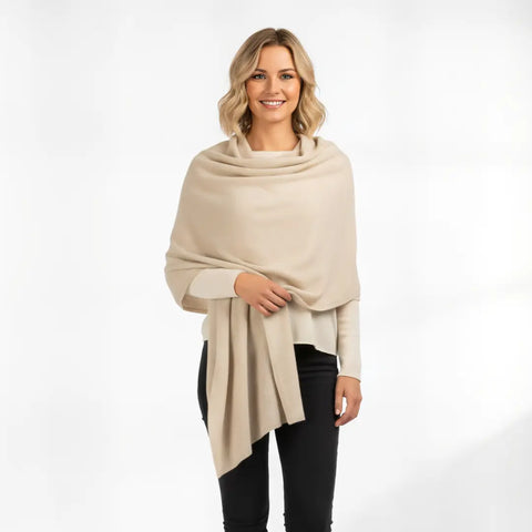 Beige Cashmere Travel Wrap