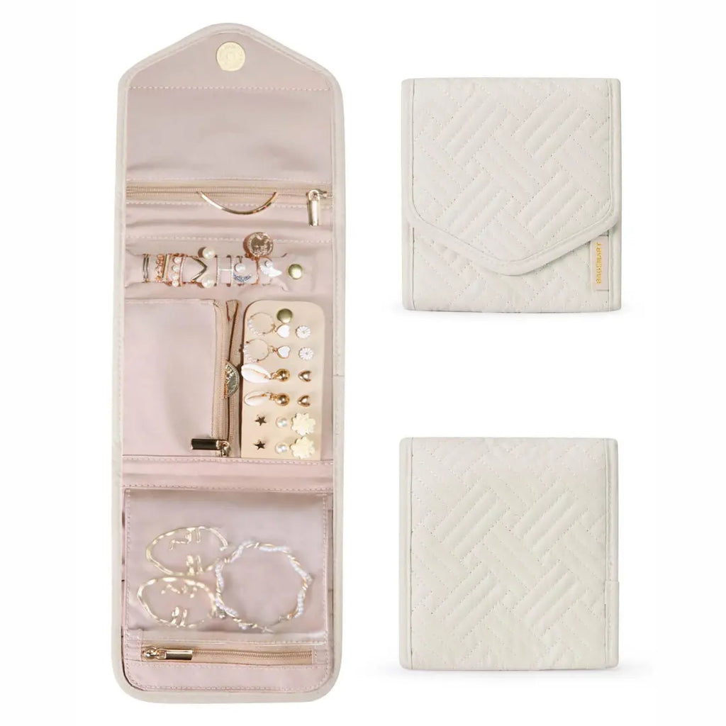 Beige Jewelry Travel Case