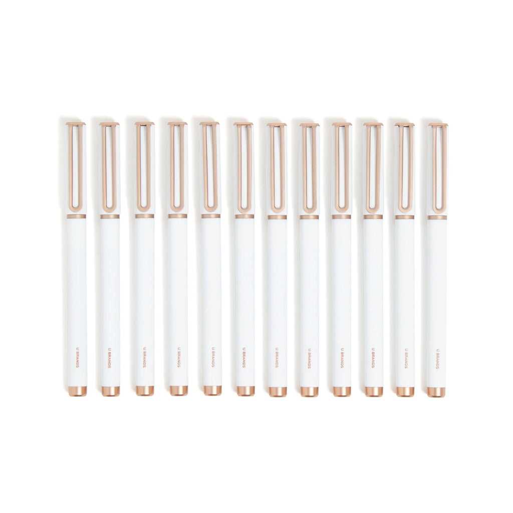 Catalina Felt Tip Pens (White and Rose Gold)