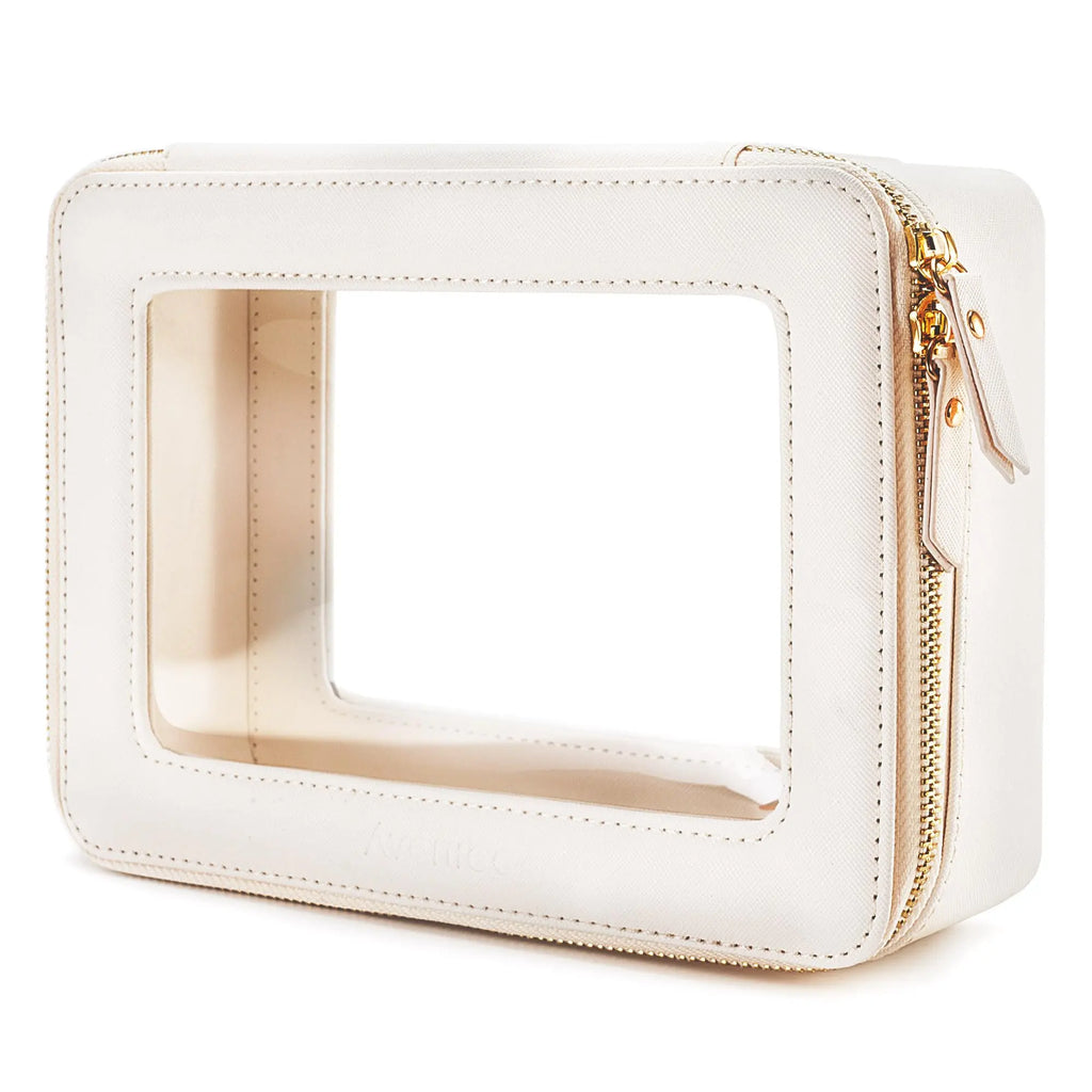 Clear Travel Toiletry Bag (Off-White)