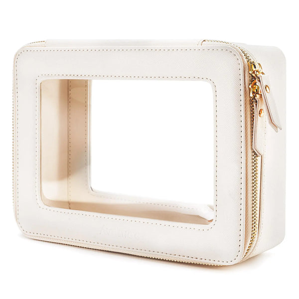 Clear Travel Toiletry Bag (Off-White)