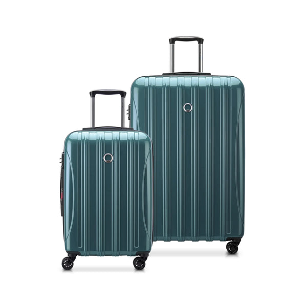 Delsey Helium Aero Metallic Green Luggage Set - Embark Travel Store