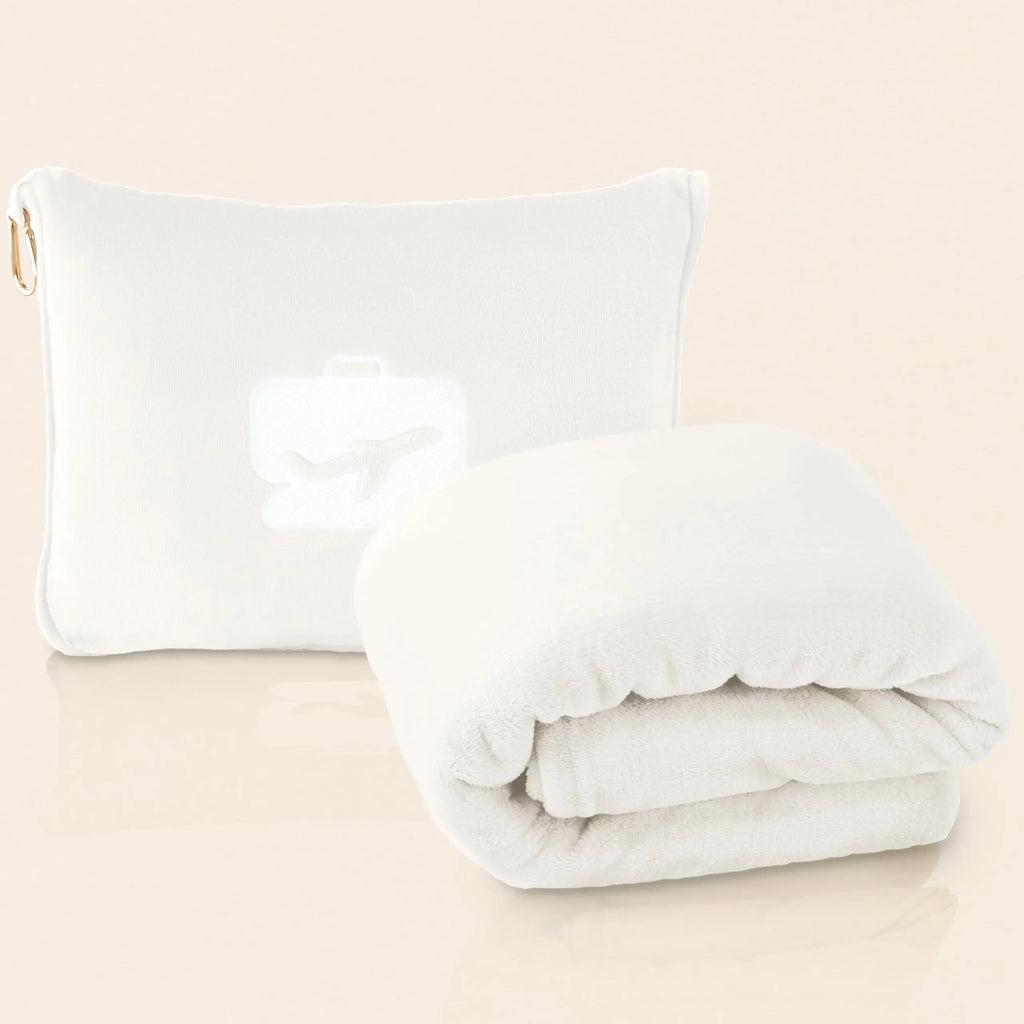 EverSnug Travel Blanket and Pillow (Off-White) - Embark Travel Store
