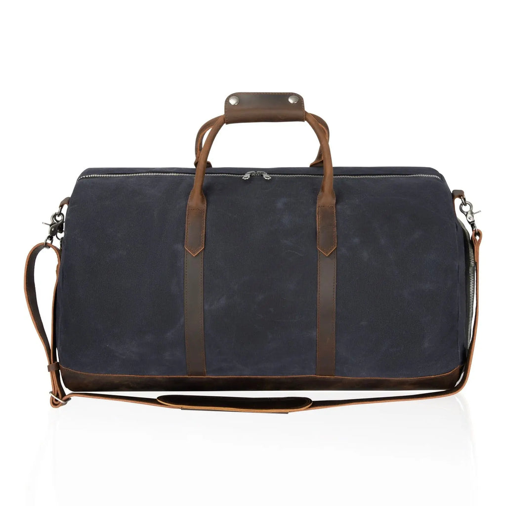 Men's Leather Weekender Bag  Black