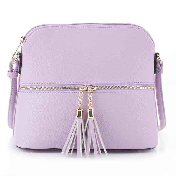 Lavender Crossbody Bag with Tassel