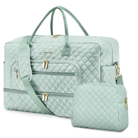 Light Green Weekender & Toiletry Bag Set