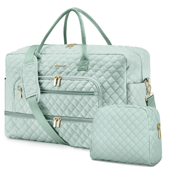 Light Green Weekender & Toiletry Bag Set