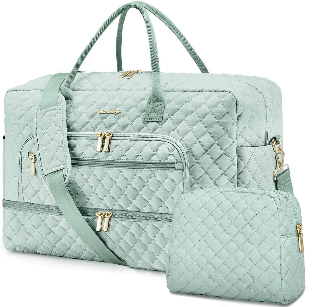 Light Green Weekender & Toiletry Bag Set