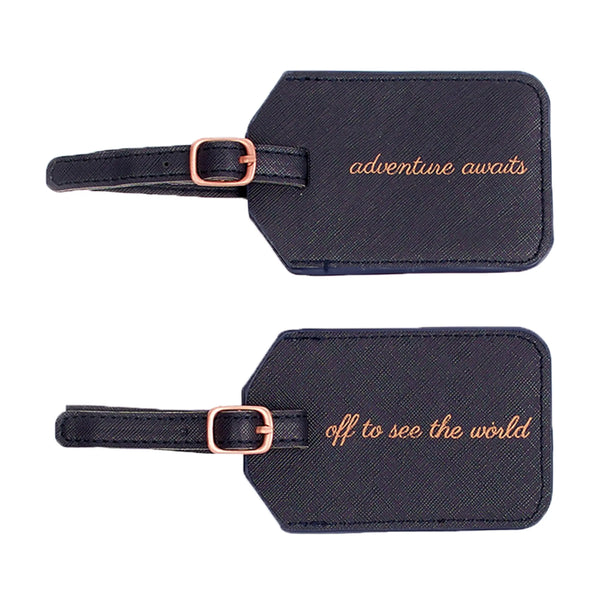 Miamica Adventure Awaits Luggage Tags Set (Navy) - Embark Travel Store