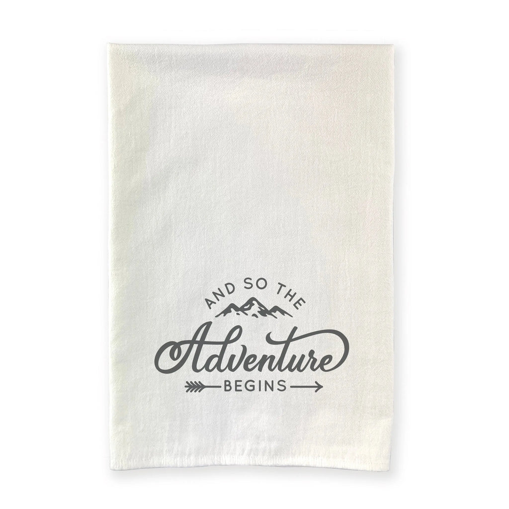 And So the Adventure Begins Cotton Tea Towel