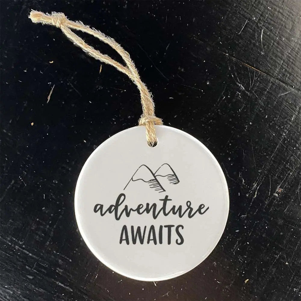 Adventure Awaits Mountains Ornament