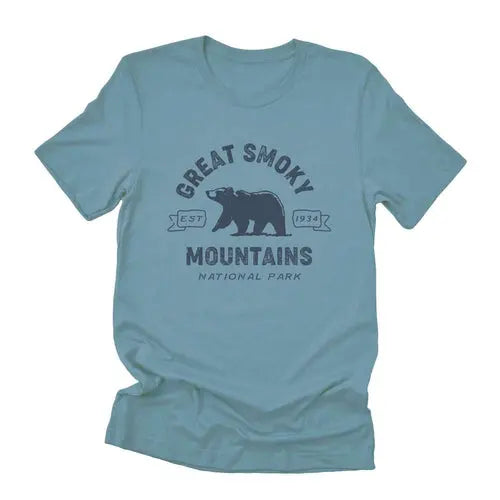Smoky Mountains National Park Graphic Tee  Unisex - 2XL / Steel Blue