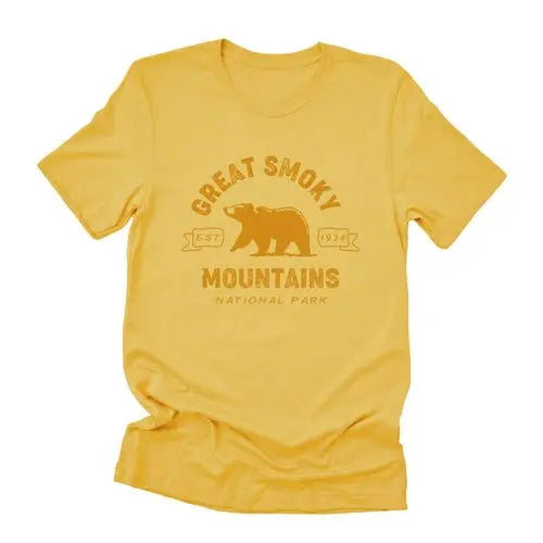 Smoky Mountains National Park Graphic Tee  Unisex - 2XL / Dandelion