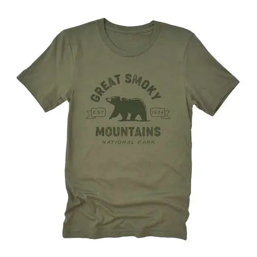 Smoky Mountains National Park Graphic Tee  Unisex - 2XL / Pine Green