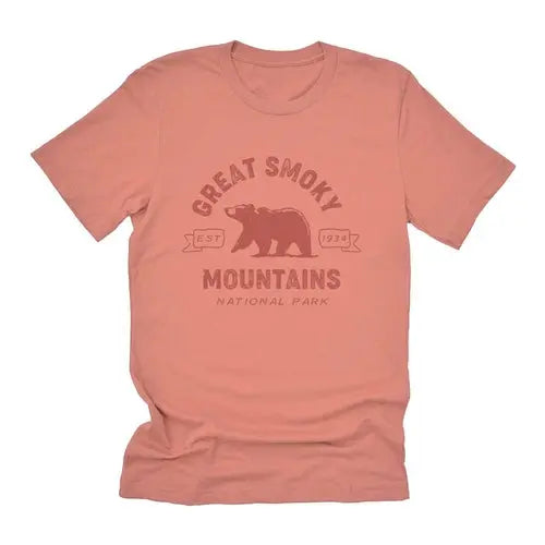 Smoky Mountains National Park Graphic Tee  Unisex - 2XL / Desert Rose