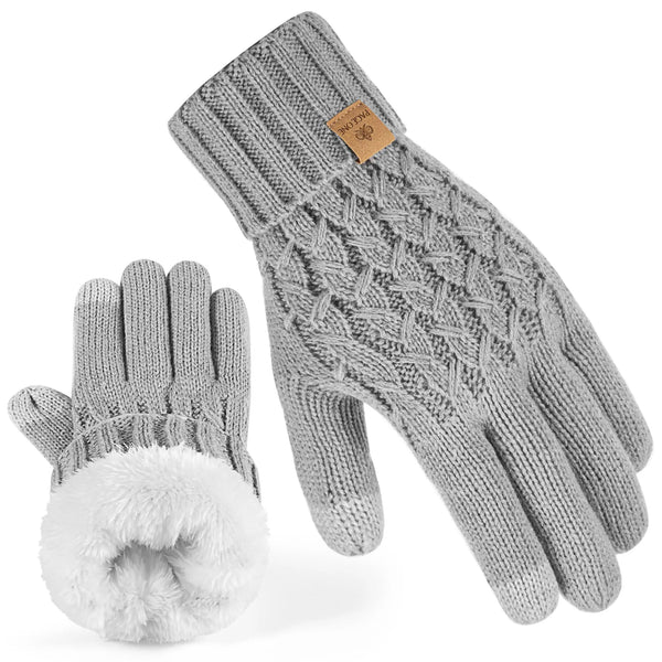 Page One Light Gray Winter Gloves - Embark Travel Store