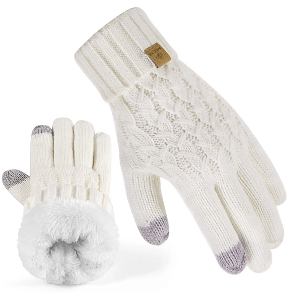 Page One White Winter Gloves - Embark Travel Store