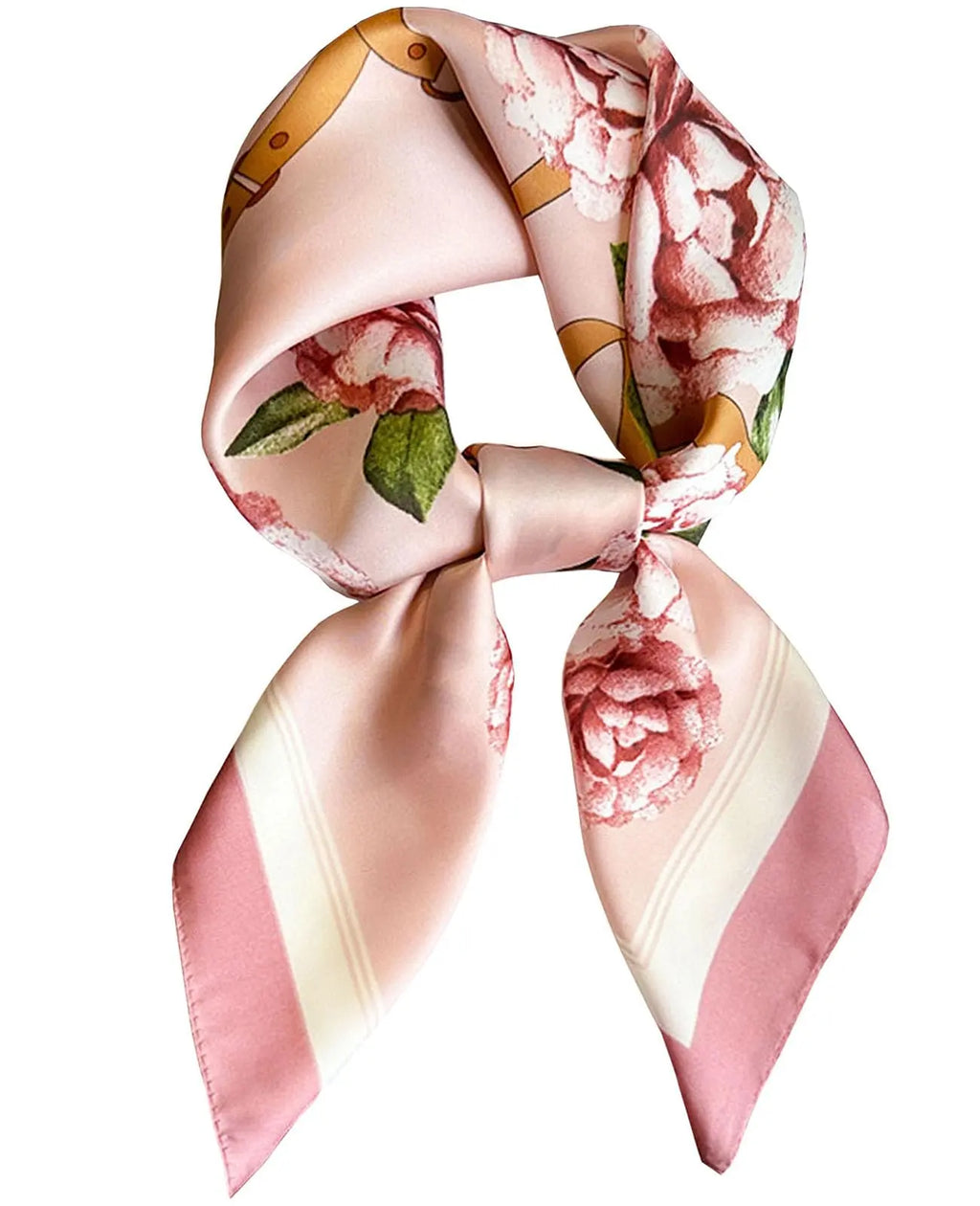 Pink Flowers Silk Scarf