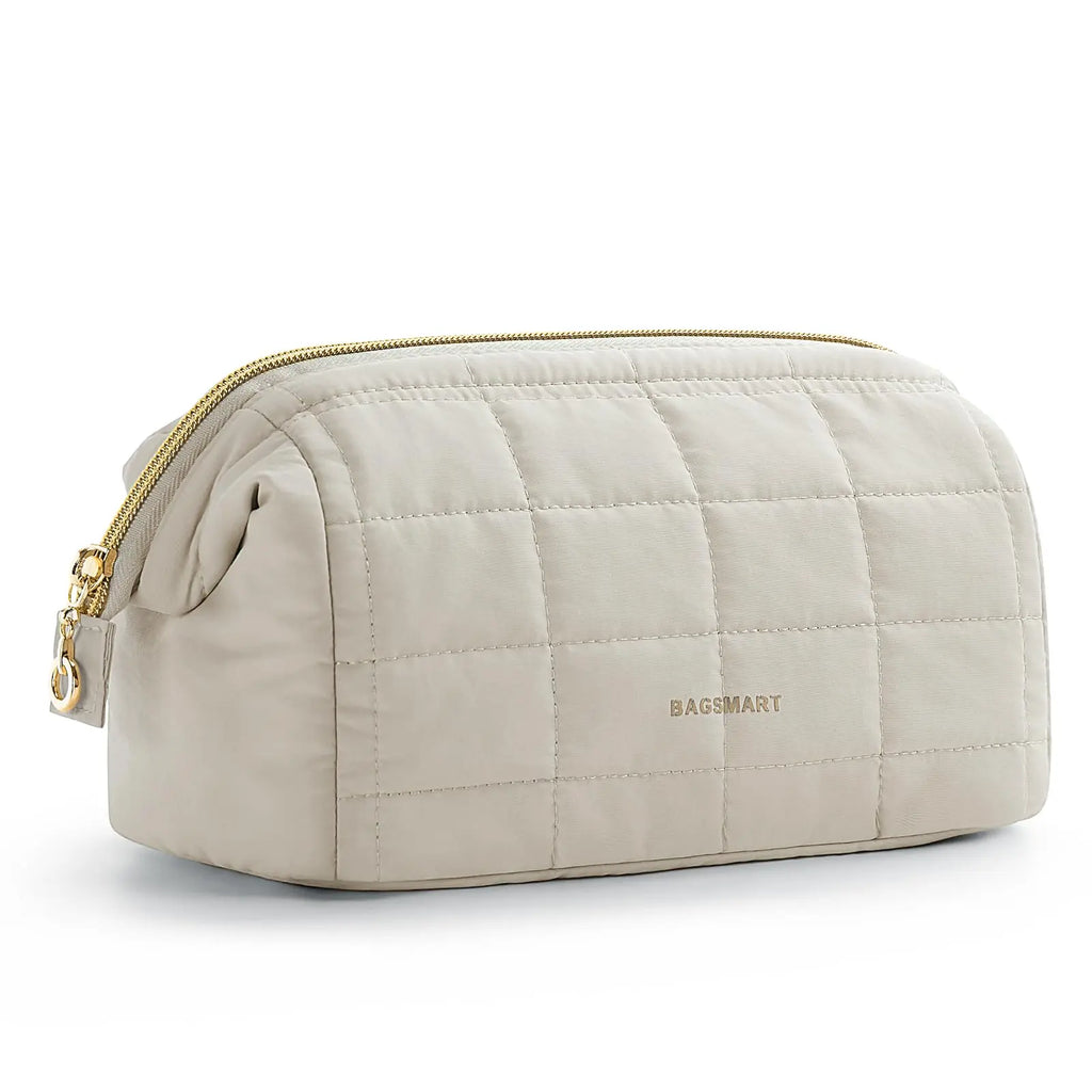 Quilted Cosmetic Bag (Beige)