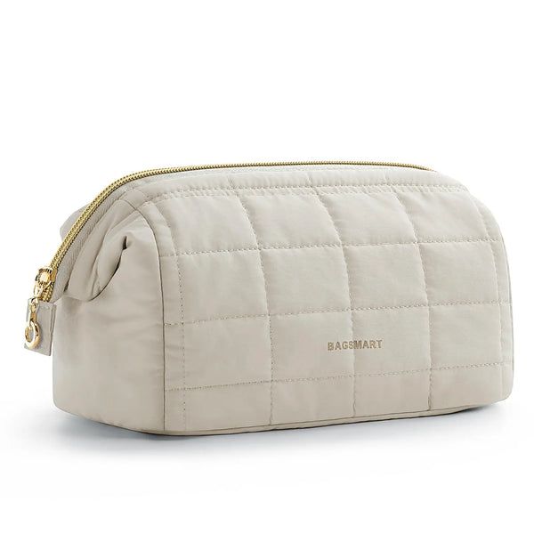 Quilted Cosmetic Bag (Beige)