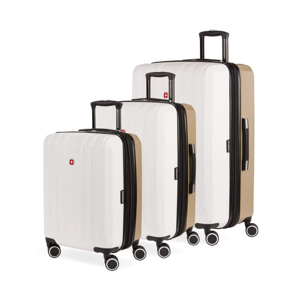 SwissGear Duet Expandable Luggage Set (Ivory/Taupe) - Embark Travel Store