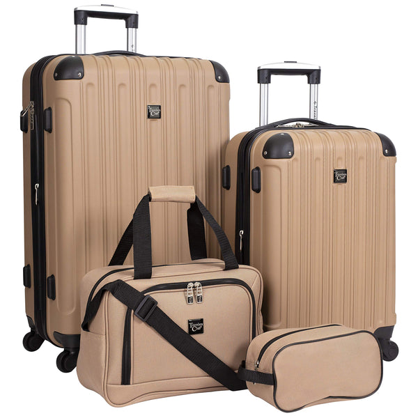 Travelers Club Midtown Hardside 4-Piece Luggage Set {Tan}