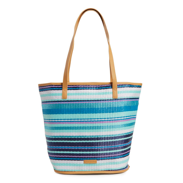 Vera Bradley Straw Bucket Tote Bag {Spring Mint Stripe}