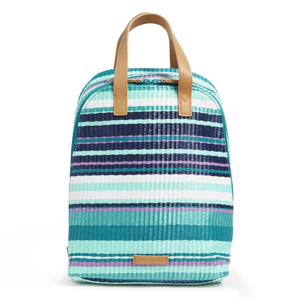 Vera Bradley Straw Mini Beach Backpack {Spring Mint Stripe}