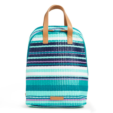 Vera Bradley Straw Mini Beach Backpack {Spring Mint Stripe}