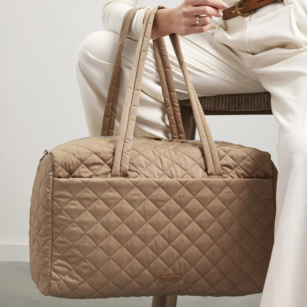 Vera Bradley Twill Large Travel Duffle Bag {Meadowlark Tan}