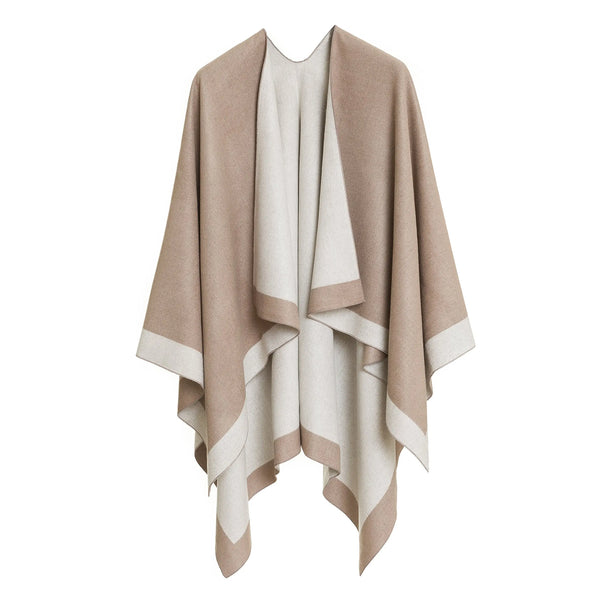 Winter Ruana Wrap (Beige White) - Embark Travel Store
