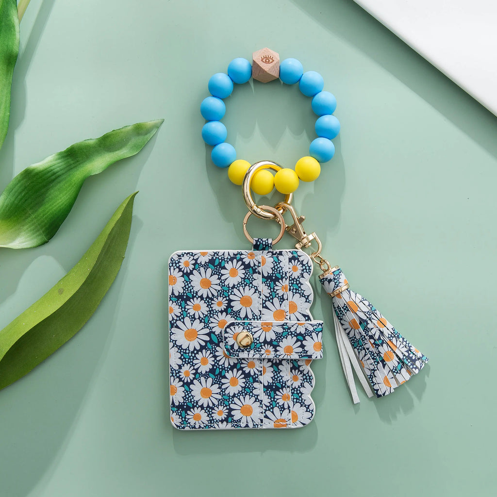 Beaded Tassel Wristlet Keychain Card Case II