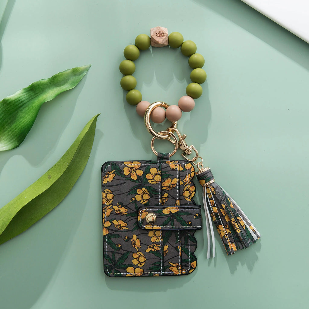 Beaded Tassel Wristlet Keychain Card Case II
