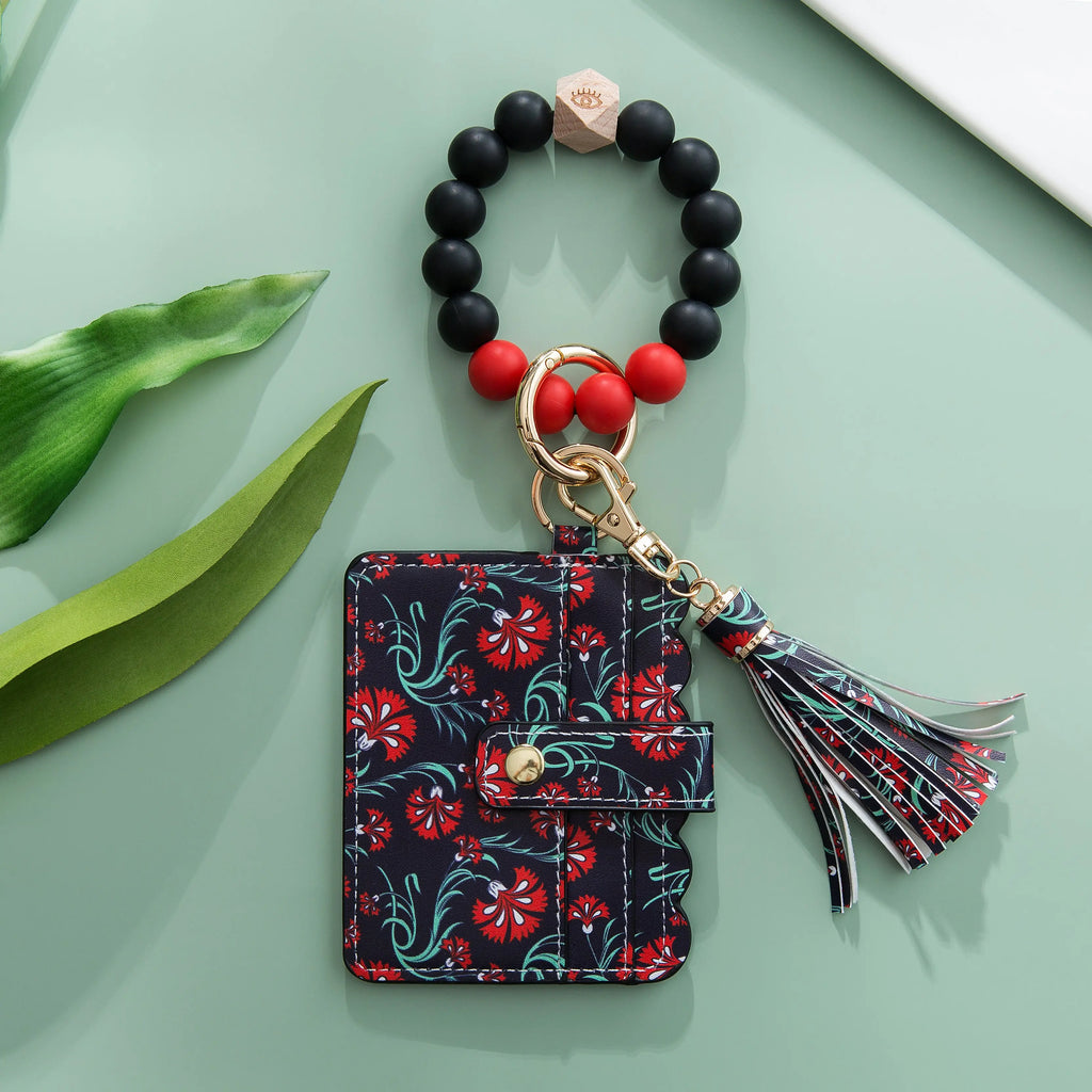 Beaded Tassel Wristlet Keychain Card Case II