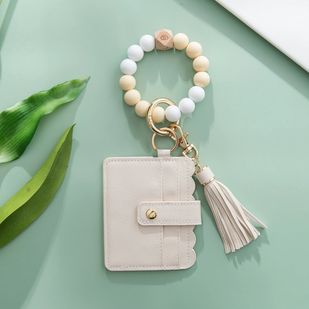 Beaded Tassel Wristlet Keychain Card Case II