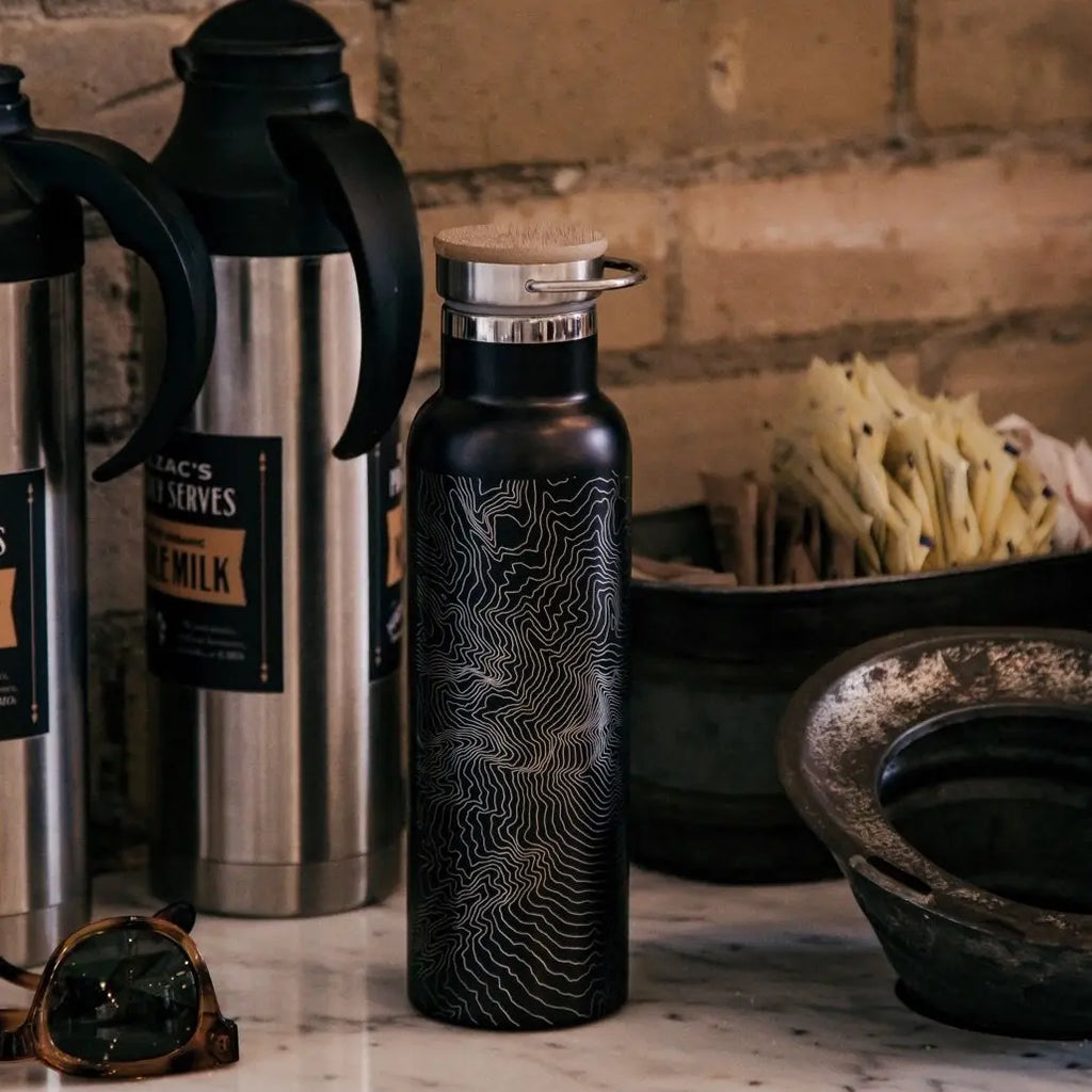 Great Smoky Mountains National Park Map Bottle (Matte Black)