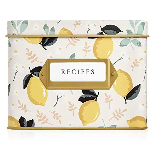 Lemon Zest Recipe Card Tin