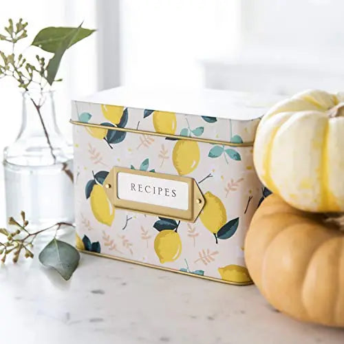 Lemon Zest Recipe Card Tin