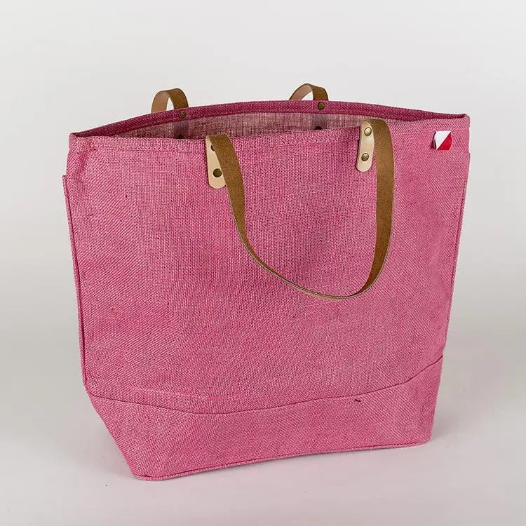 Big Jute Colored Tote Bag