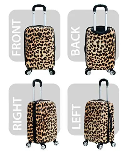 Rockland Safari Hardside Luggage 3-Piece Set - Leopard Print