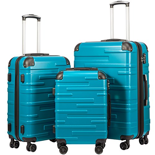 Coolife 3-Piece Luggage Set {Lake Blue}