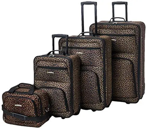 Rockland Jungle Softside Luggage 4-Piece Set - Leopard Print