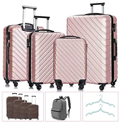 Apelila 4-Piece Spinner Luggage Set {Rose Gold}
